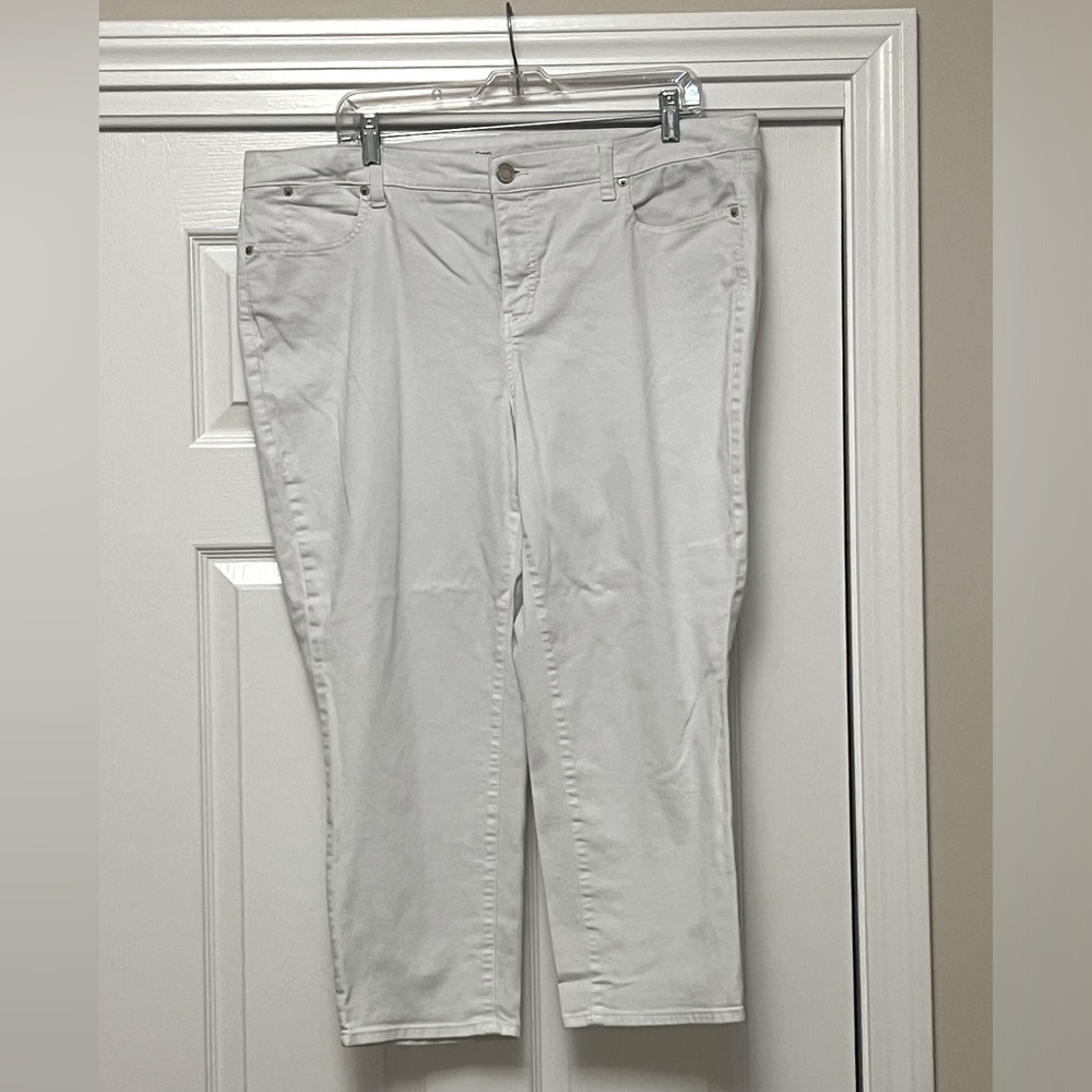 Talbots women’s Straight Crop white pants size 18W